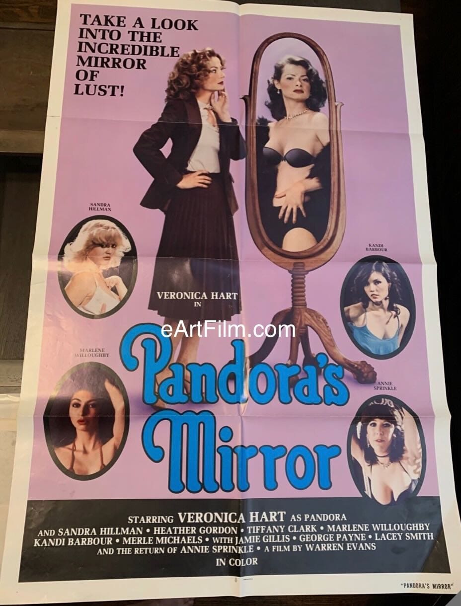 eArtFilm.com One Sheet 27"x41" Pandora's Mirror Veronica Hart Jamie Gillis Annie Sprinkle 1981 Warren Evans aka Shaun Costello Classic 27x41