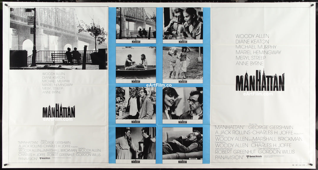 eArtFilm.com Original Movie Poster Manhattan Woody Allen Diane Keaton Meryl Streep Mariel Hemingway 1979 41"x76.5"