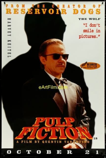 eArtFilm.com Original Movie Poster Pulp Fiction Quentin Tarantino Uma Thurman Harvey Keitel advance English 40x60 1994