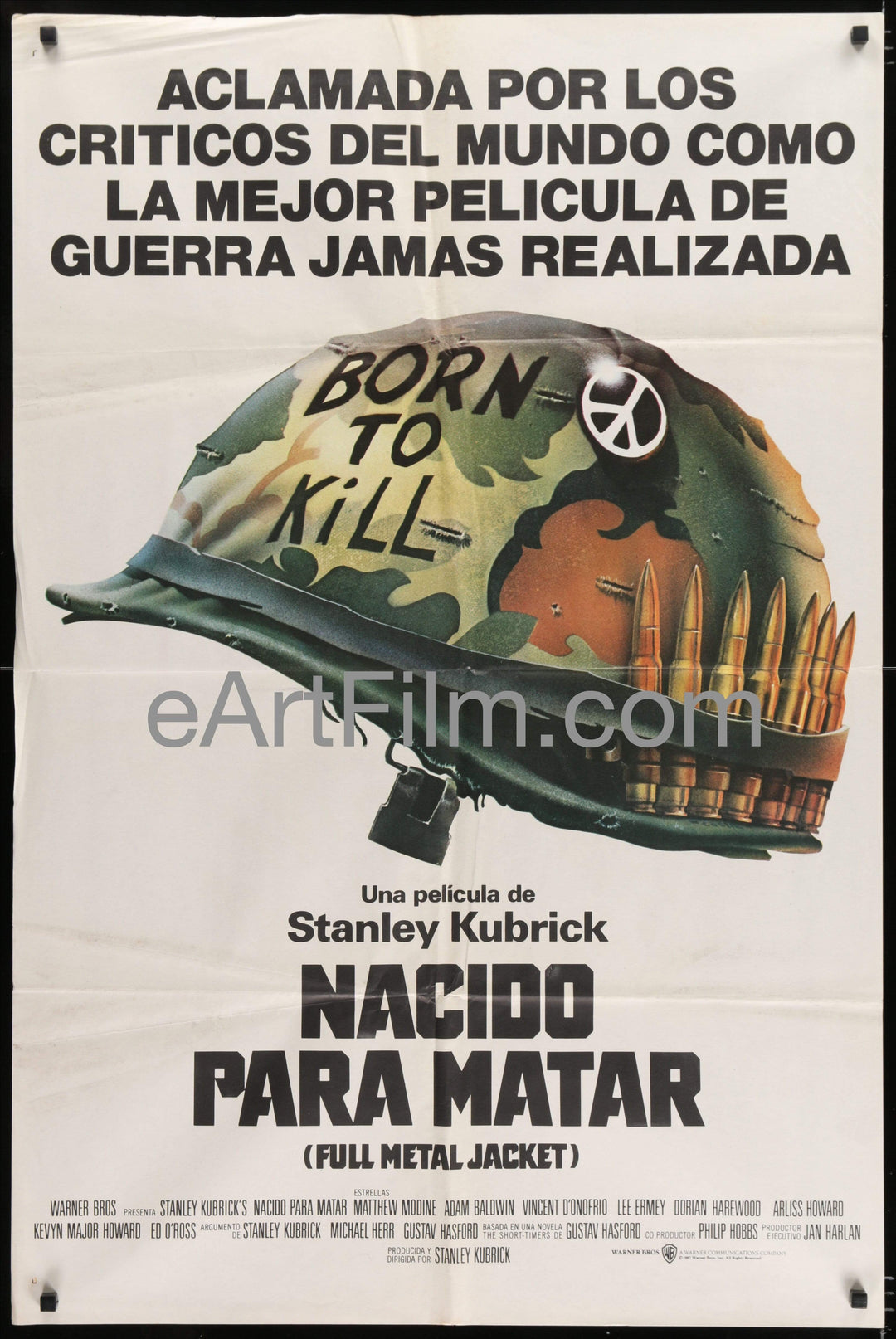 eArtFilm.com Argentina release (29"x43.5") Full Metal Jacket Stanley Kubrick vintage movie poster Argentinean 1987 29x43