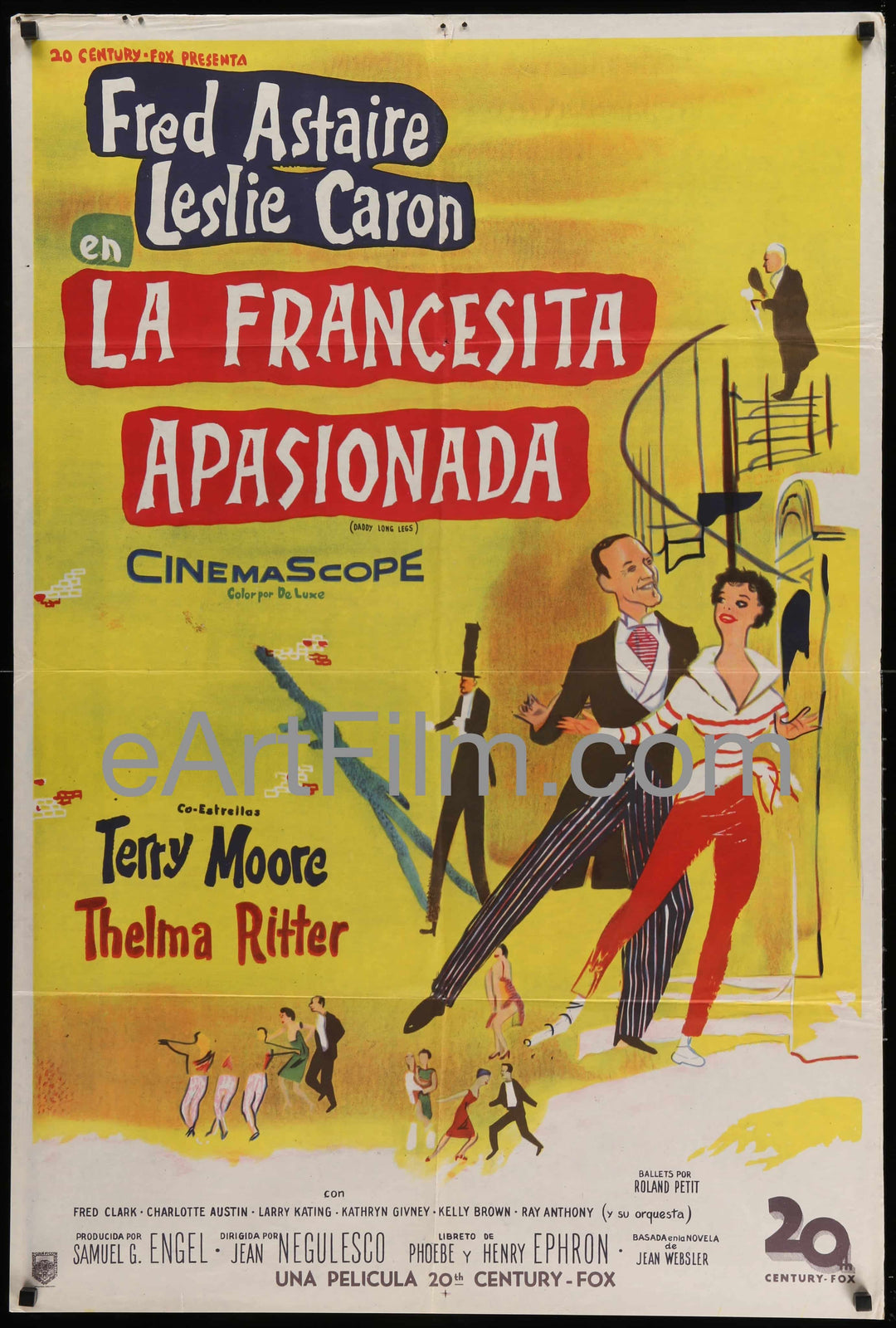 eArtFilm.com Argentina release (29"x43") Daddy Long Legs-Fred Astaire-Leslie Caron-1955-29x43-Argentina