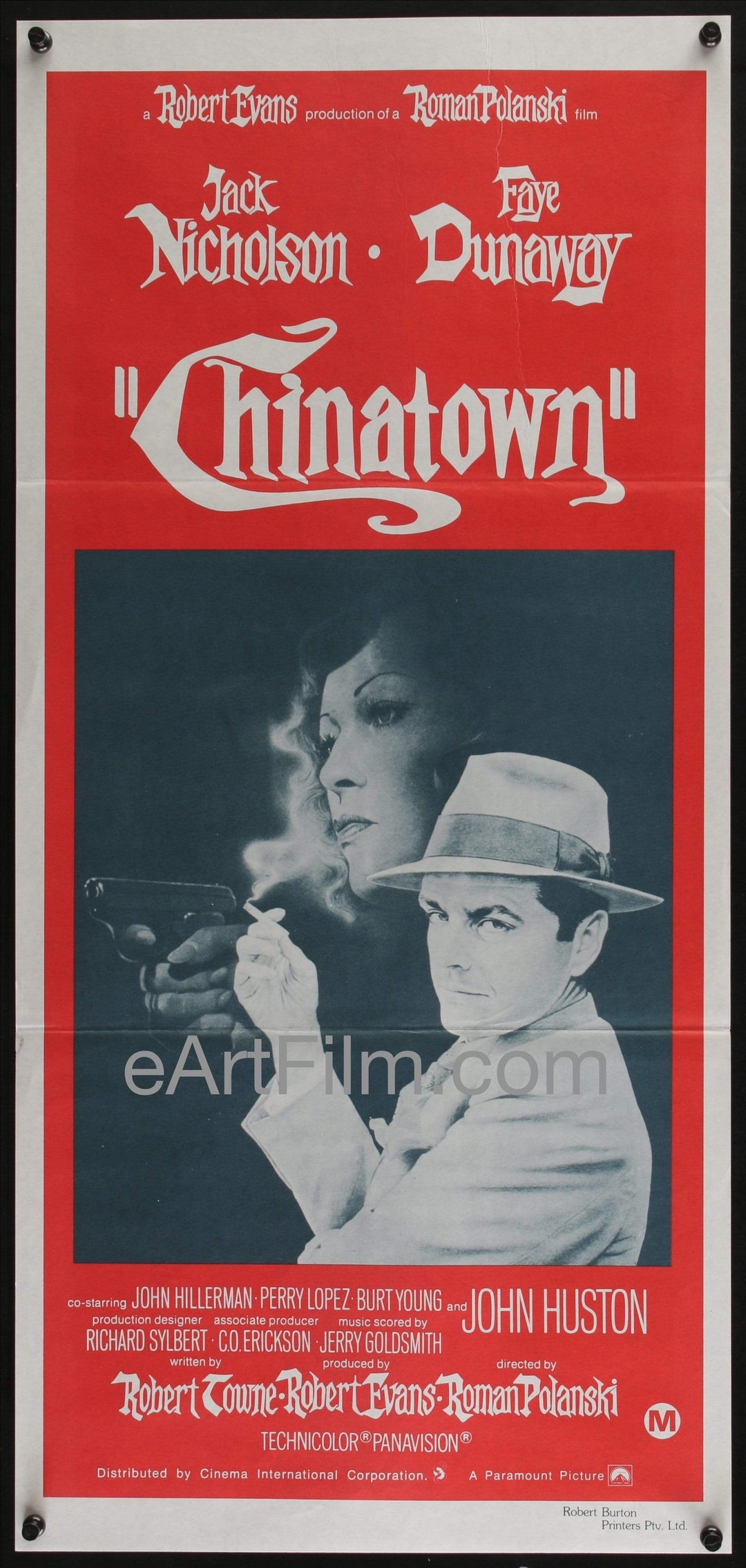 eArtFilm.com Australian Daybill (13"x28") Chinatown-Roman Polanski-Jack Nicholson-Faye Dunaway-Australian-13x28