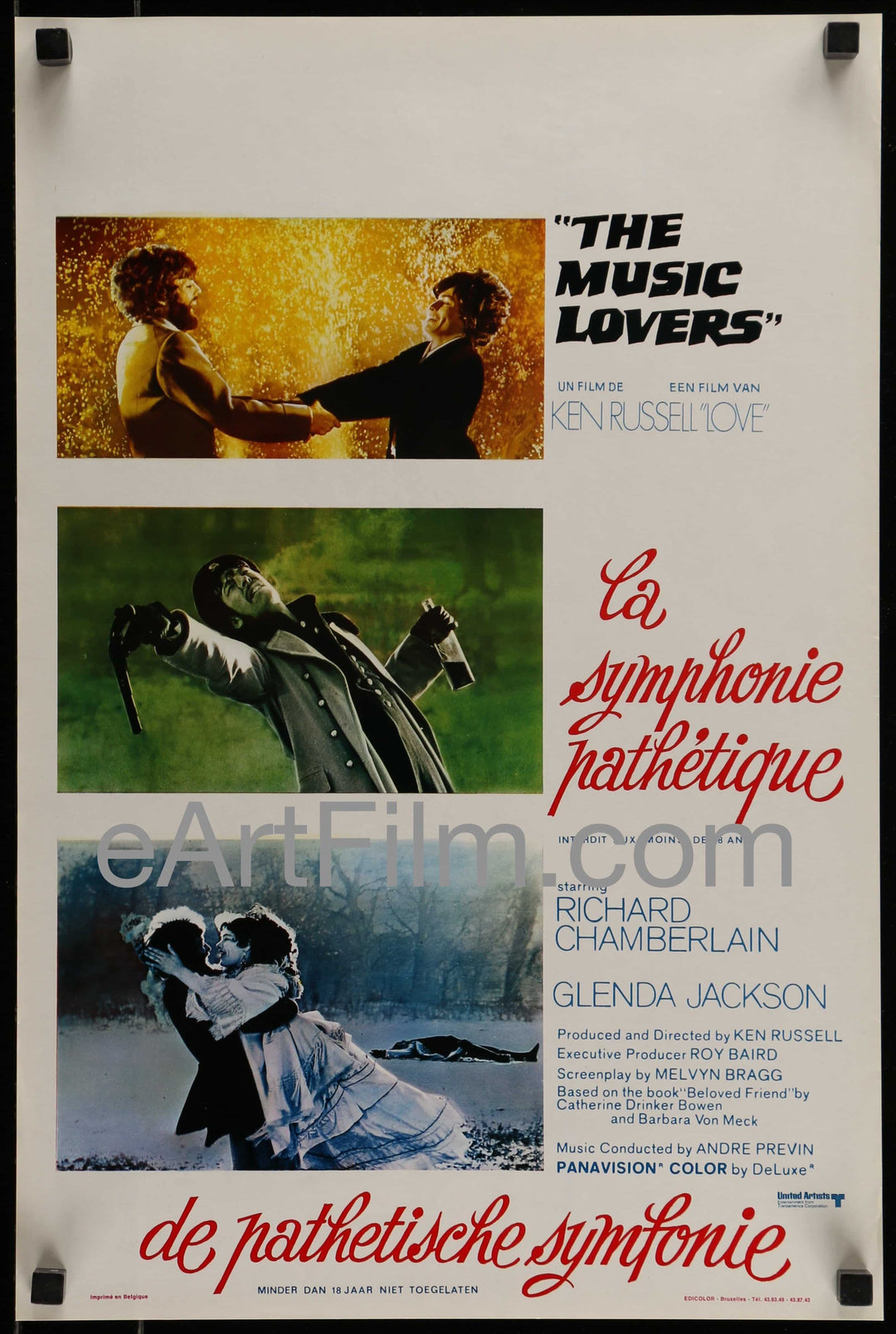 eArtFilm.com Belgian (14.25"x21.25") Music Lovers-Ken Russell-Richard Chamberlain-Glenda Jackson-1971-Belgian