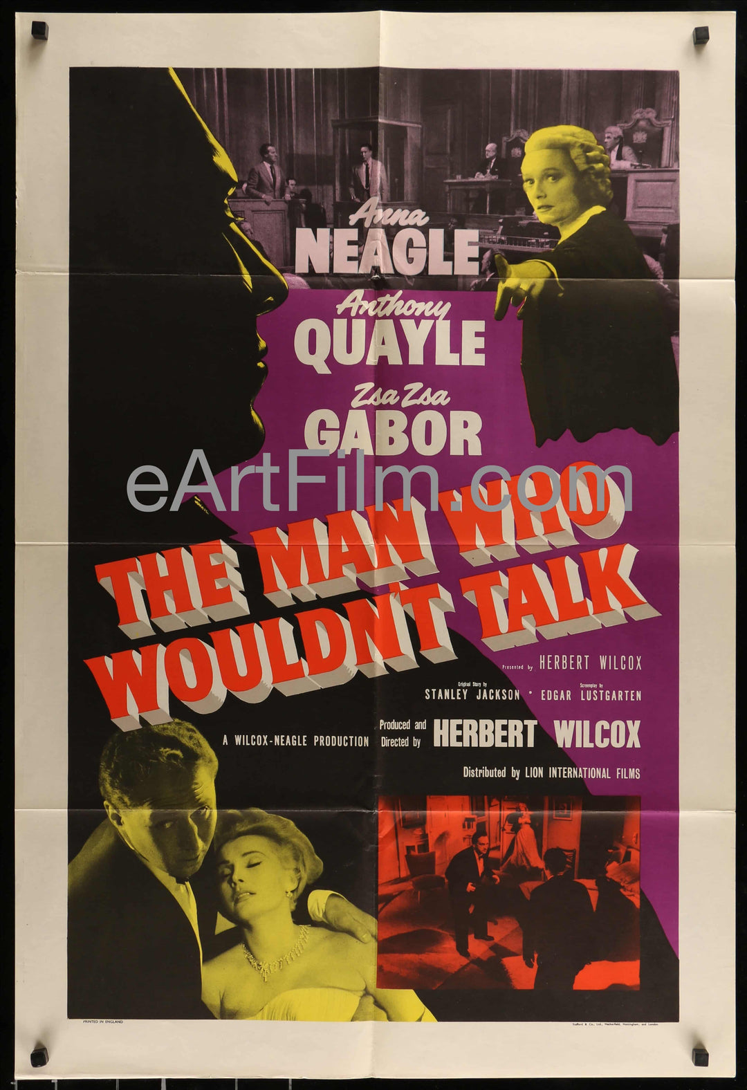 eArtFilm.com British One Sheet (27"x40") Man Who Wouldn't Talk-Zsa Zsa Gabor-Anna Neagle-Anthony Quayle-27x40-1958