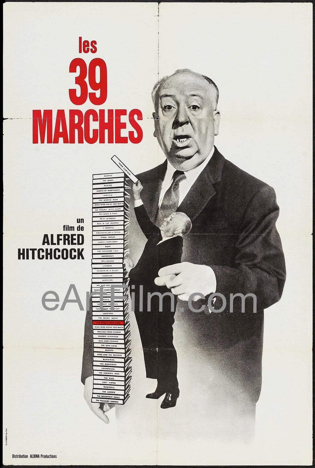 eArtFilm.com French Half Grande (31.5" X 47") 39 Steps-Alfred Hitchcock-Robert Donat-Madeleine Carroll-R60-31x47-French