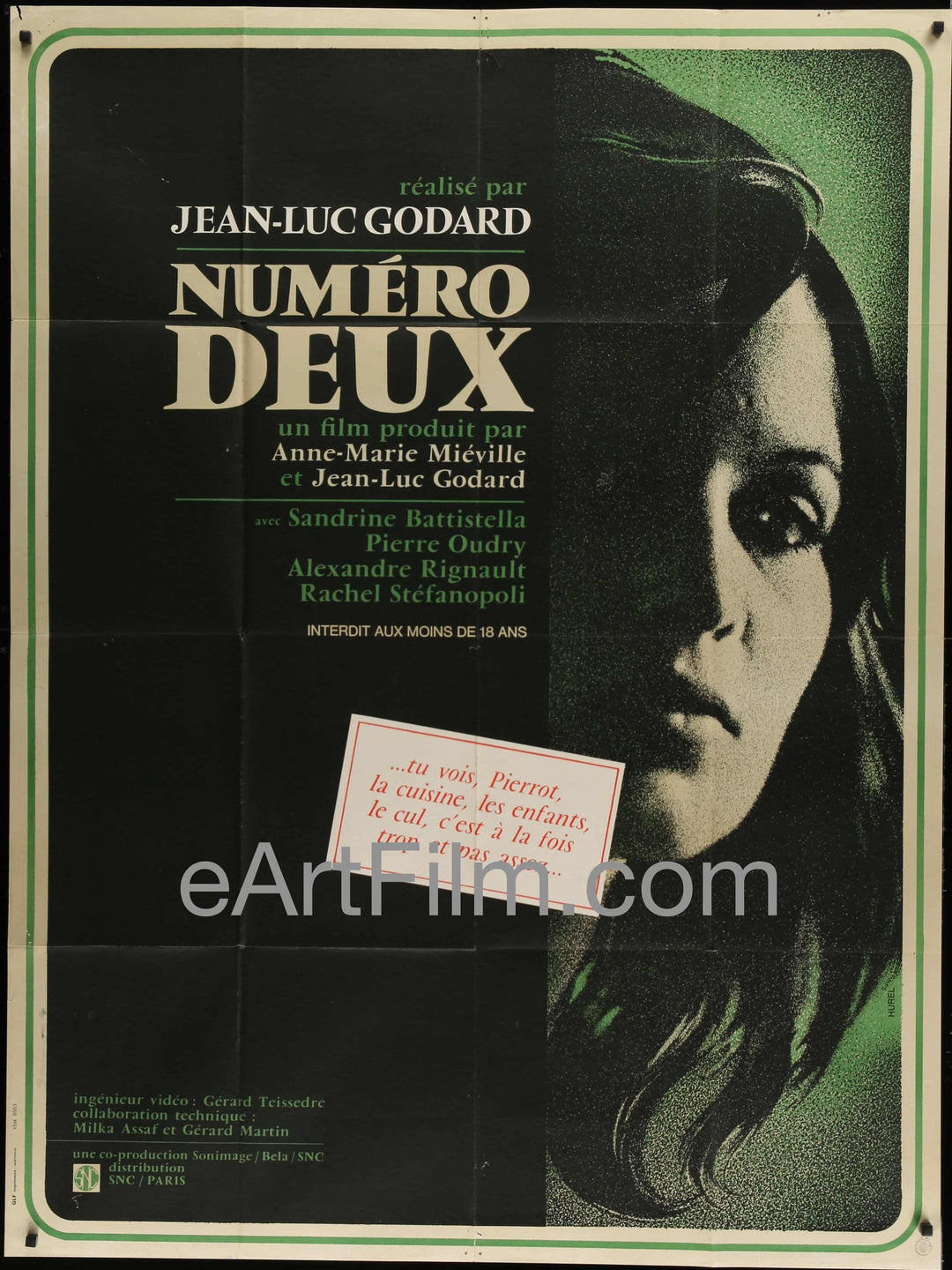 eArtFilm.com French One Panel (45.5"x61") Numero Deux aka Number Two-Jean-Luc Godard-Sandrine Battistella-French-45x61