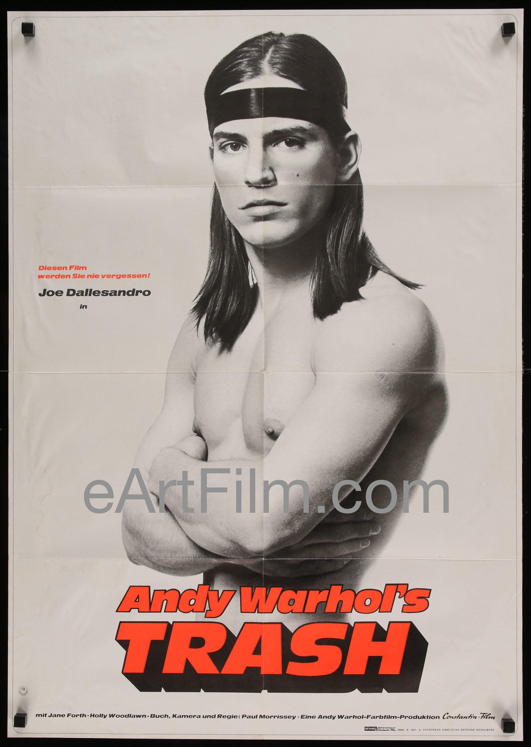 eArtFilm.com German A1 (23"x33") Andy Warhol's Trash-Joe Dallesandro-Jane Forth-Holly Woodlawn-Sissy Spacek-1971