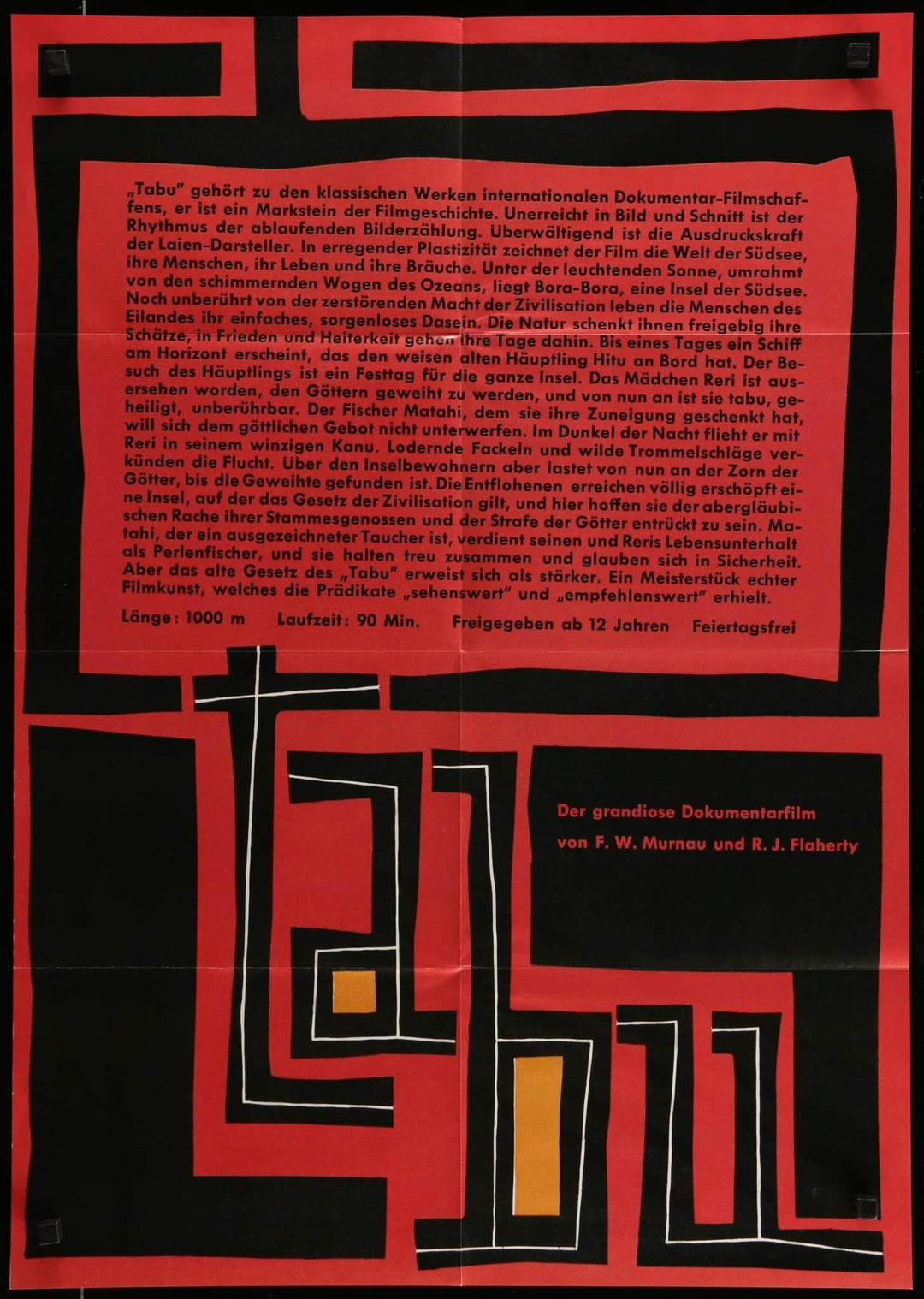 eArt/Film German A1 (23"x33") Tabu 1980 Rerelease 23x33 A1 Movie Poster Germany