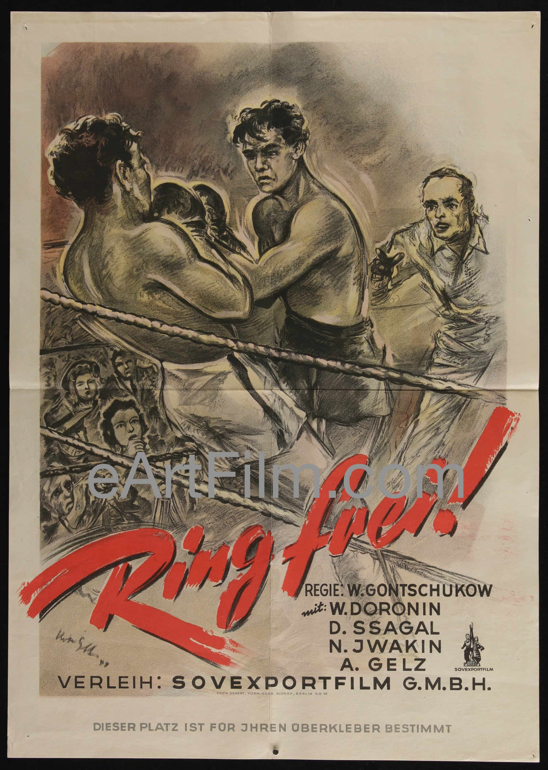 eArtFilm.com German A2 (17"x24") Boksyory aka Ring Frei-Russian director Vladimir Gonchukov's boxing comedy-16x23