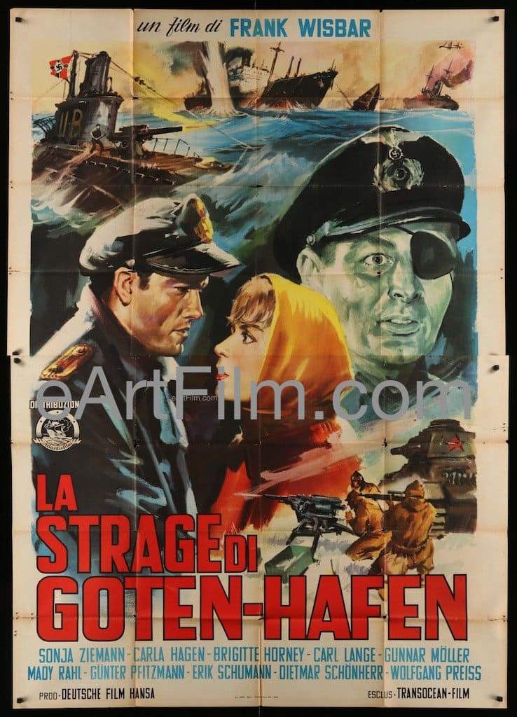 eArtFilm.com Italian 2 Panel (4 Fogli) (55"x78") Darkness Fell On Gotenhafen 1959 55x78 Italian 2 Panel 4 Fogli Movie Poster