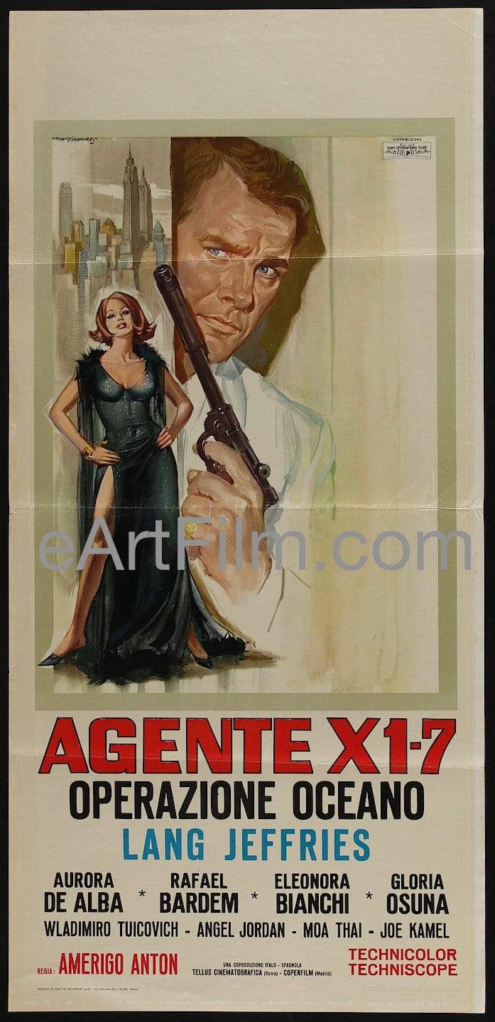 eArtFilm.com Italian Locandina (13.25"x27.75") Agente X 1-7-Operazione Oceano-1965-13.25x27.75-Italian-Locandina