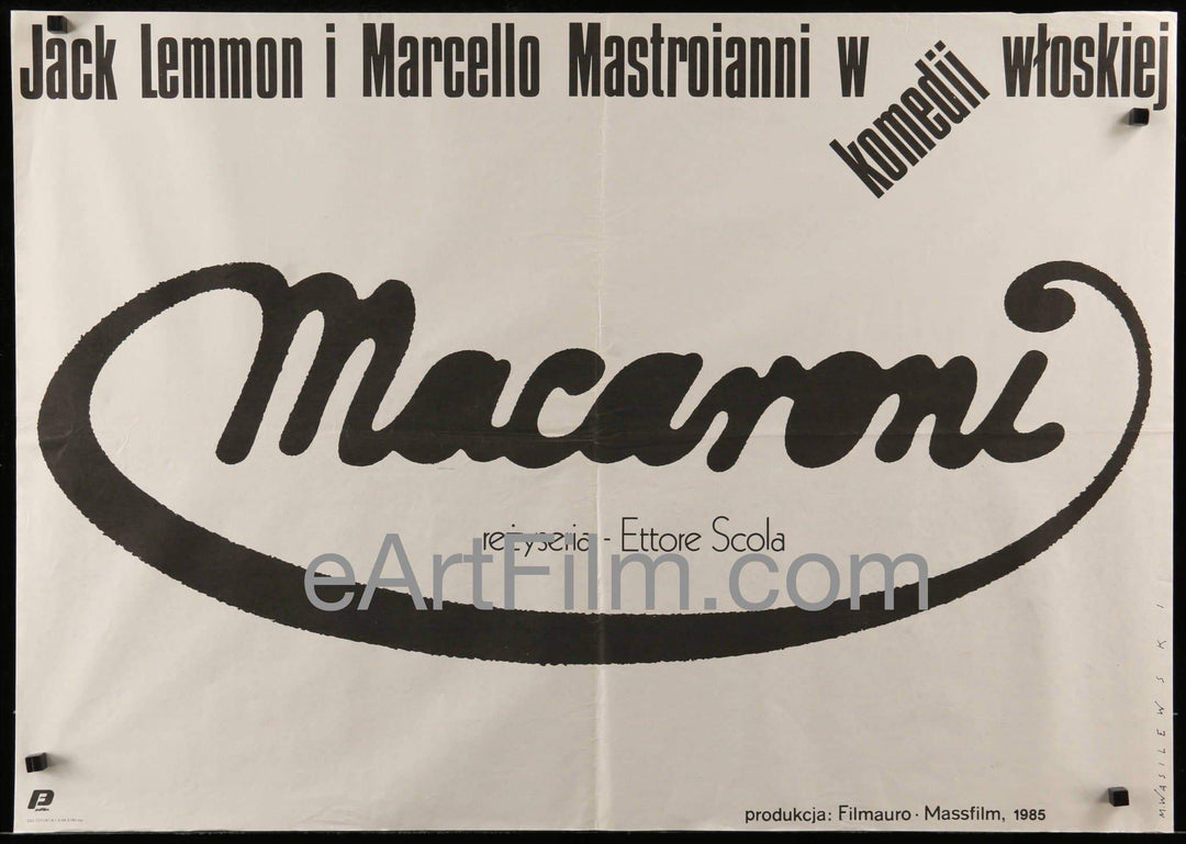 Macaroni Marcello Mastroianni Jack Lemmon war buddy comedy 1987 Polish 27x38 eArtFilm movie posters
