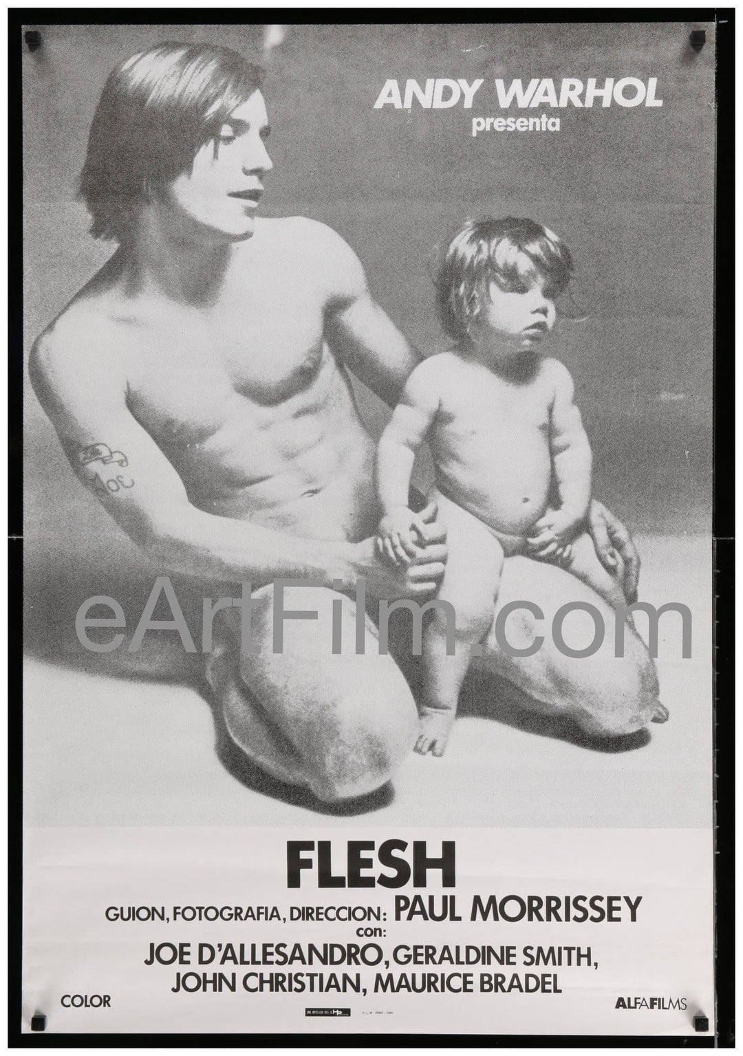 eArtFilm.com Spain (27"x39.5") Andy Warhol's Flesh 1968 27x39.5 Original 1982 Release in Spain Poster