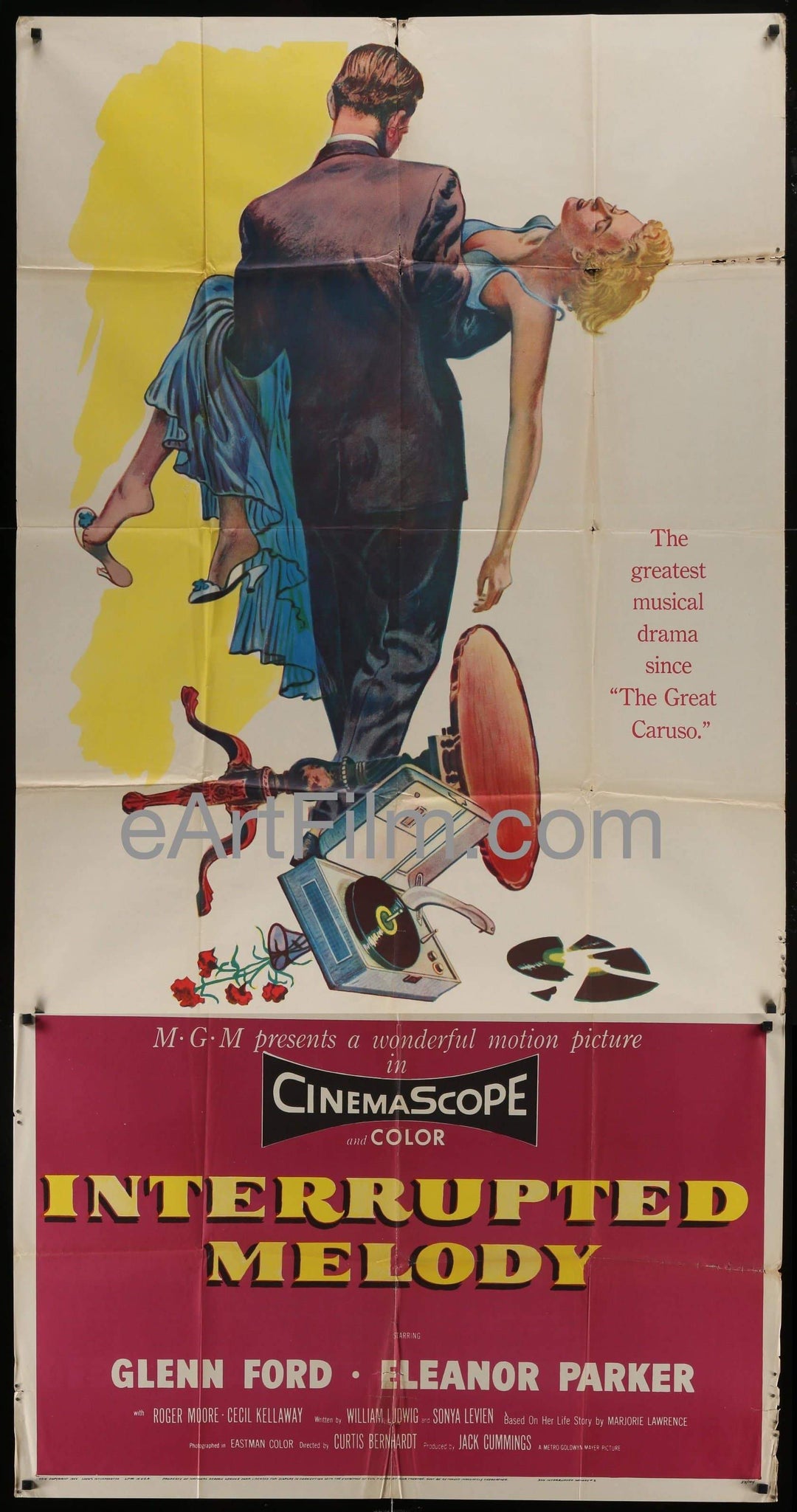 eArt/Film U.S. 3 Sheet (41"x81")-2 sections Interrupted Melody Marjorie Lawrence bio Glenn Ford Eleanor Parker 1955 41x81