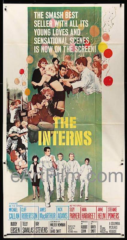 eArtFilm.com U.S 3-Sheet (41"x81") in 2 sections Interns The 1962 41x81 US 3 Sheet Cliff Robertson-James MacArthur