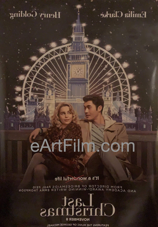 eArtFilm.com U.S Advance One Sheet (27"x40") Last Christmas 2019 27x40 DS unfolded Emilia Clarke Henry Golding comedy