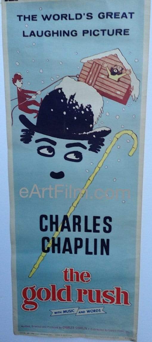 eArtFilm.com U.S Insert Poster (14"x36") Gold Rush original movie poster Charles Chaplin comedy classic R59 14x36