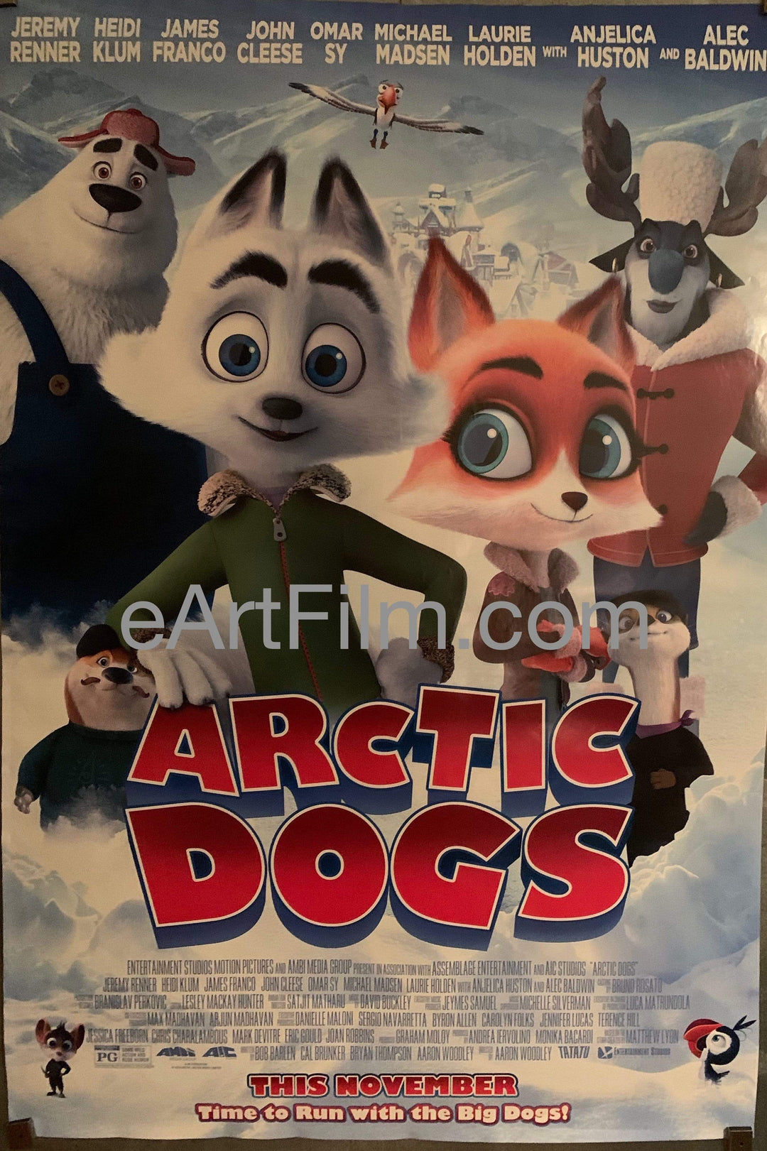eArtFilm.com U.S One Sheet (27"x40") Advance Arctic Dogs 2019 27x40 DS CGI animated family comedy adventure all star cast