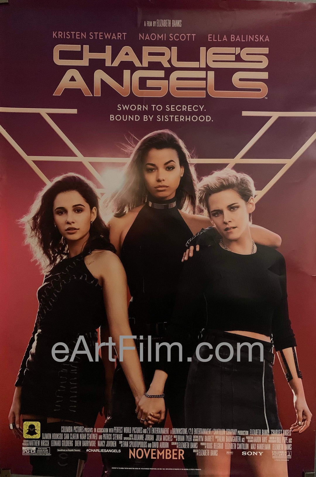 eArtFilm.com U.S One Sheet (27"x40") Advance Charlie's Angels 2019 27x40 DS action adventure Kristen Stewart Ella Balinska