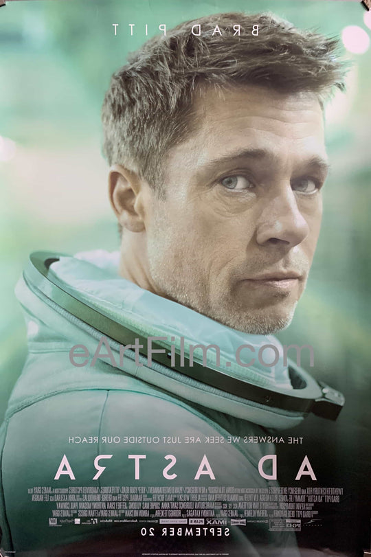 eArtFilm.com U.S One Sheet (27"x40") Double Sided Ad Astra original movie poster 2019 27x40 DS Unfolded Brad Pitt sci-fi