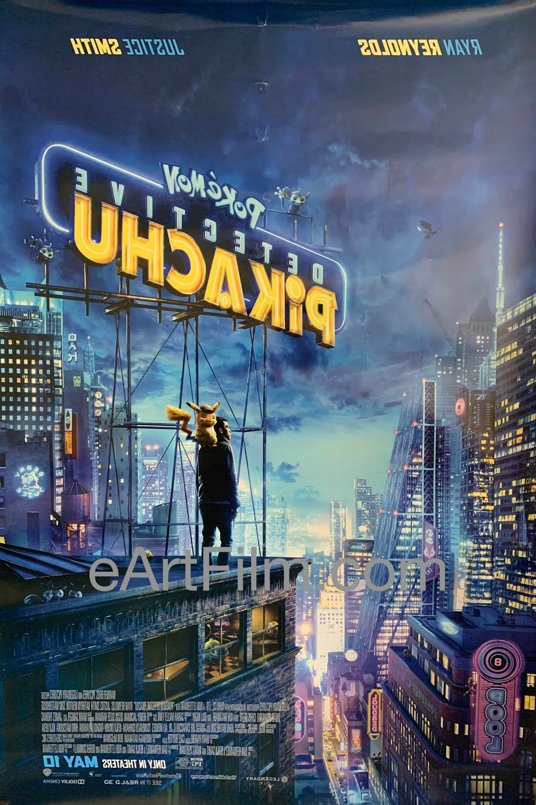 eArtFilm.com U.S One Sheet (27"x40") Double Sided Pokemon Detective Pikachu original movie poster 2019 27x40 DS