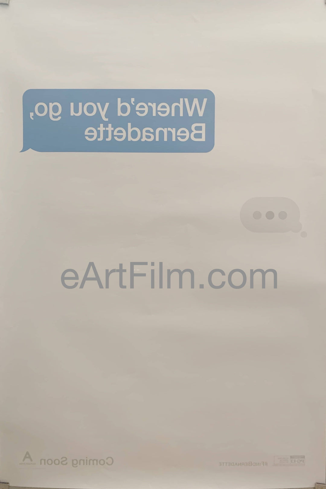 eArtFilm.com U.S. One Sheet (27"x40") Double Sided Where'd You Go, Bernadette original movie poster 2019 27x40 unfolded