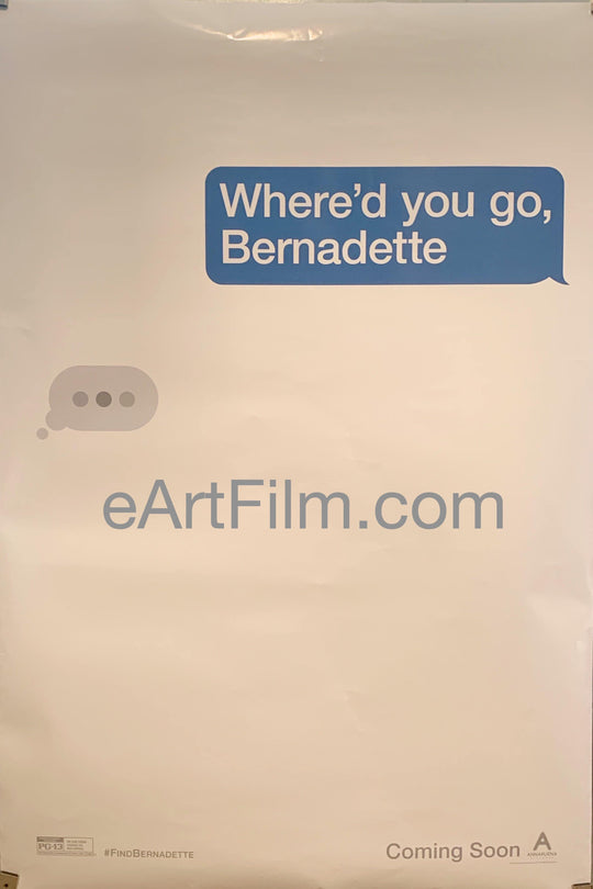 eArtFilm.com U.S. One Sheet (27"x40") Double Sided Where'd You Go, Bernadette original movie poster 2019 27x40 unfolded