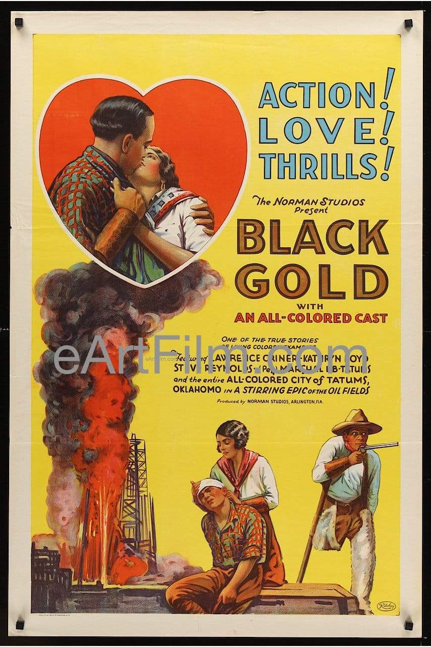 eArtFilm.com U.S One Sheet (27"x41") Black Gold-1928-Richard Norman-Laurence Criner-Kathryn Boyd-Steve Reynolds