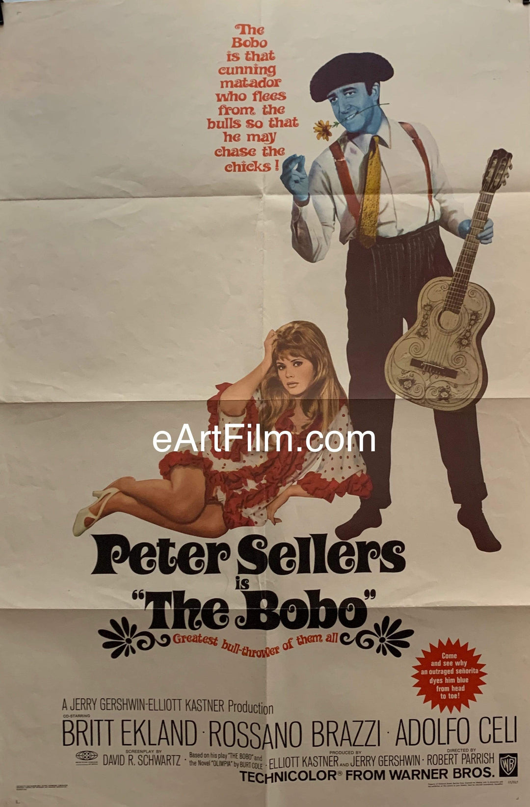 eArtFilm.com U.S One Sheet (27"x41") Bobo 1967 27x41 Peter Sellers Britt Ekland Adolfo Celi Rossano Brazzi comedy