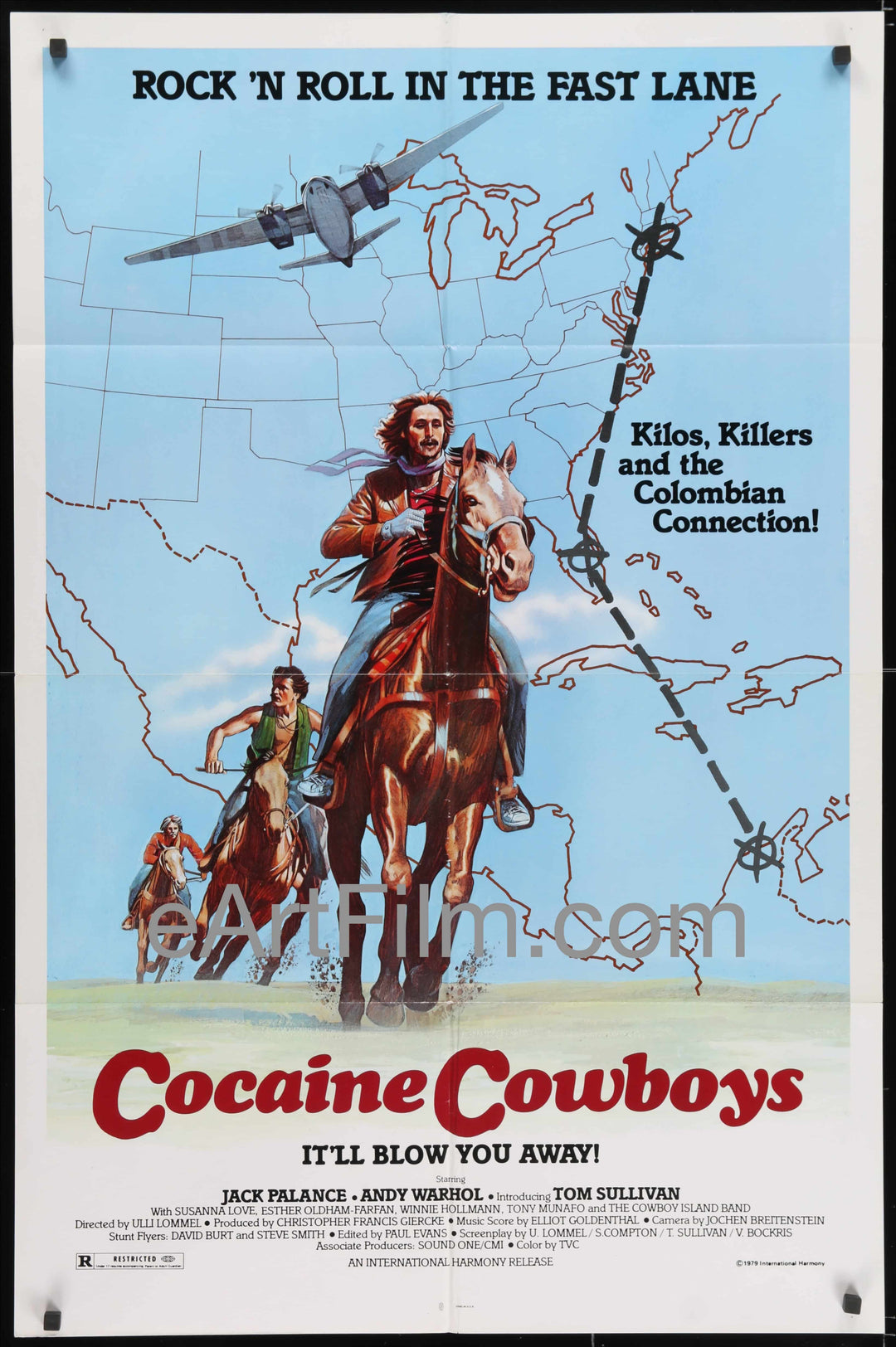 eArtFilm.com U.S One Sheet (27"x41") Cocaine Cowboys original movie poster Andy Warhol Jack Palance 1979 27x41
