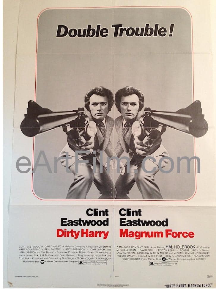 eArtFilm.com U.S One Sheet (27"x41") Dirty Harry-Magnum Force-Clint Eastwood-Double Feature- R1975 27x41