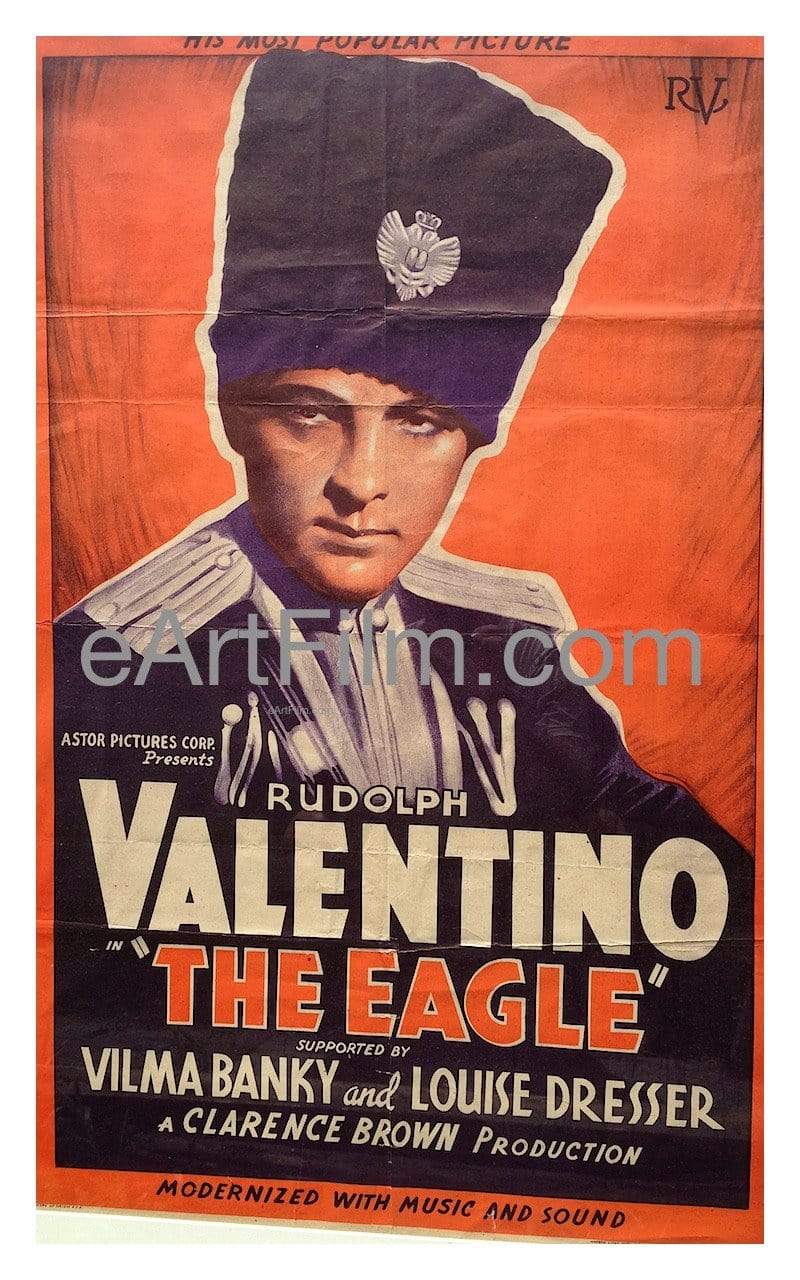 eArtFilm.com U.S One Sheet (27"x41") Eagle, The 1925 R39 27x41 Rudolph Valentino Vilma Banky Louise Dresser