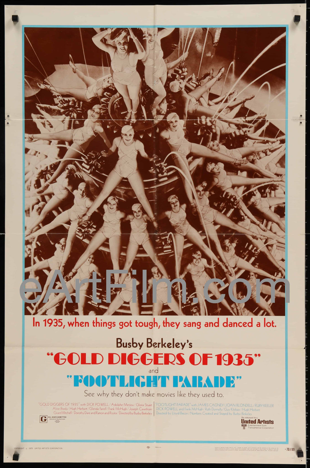 eArtFilm.com U.S One Sheet (27"x41") Gold Diggers of 1935/Footlight Parade-Busby Berkeley-R70-27x41-Classics!