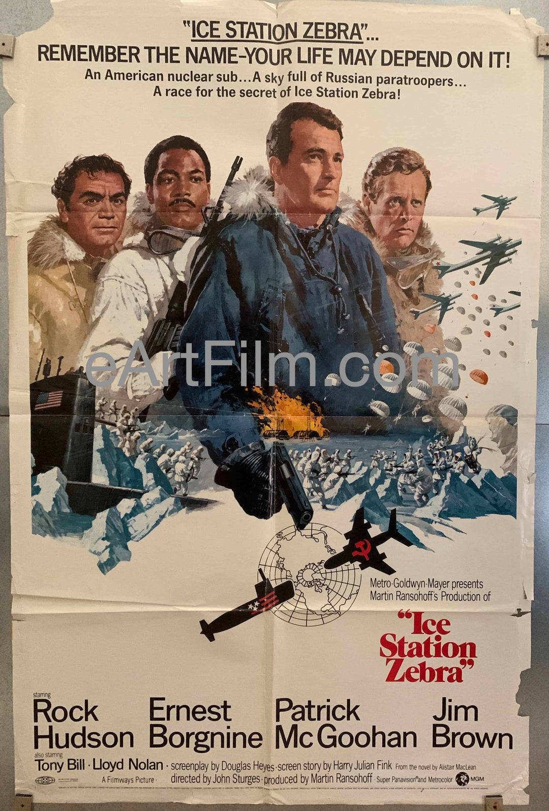 eArtFilm.com U.S One Sheet (27"x41'') Ice Station Zebra original movie poster 1968 27x41 nuclear sub thriller