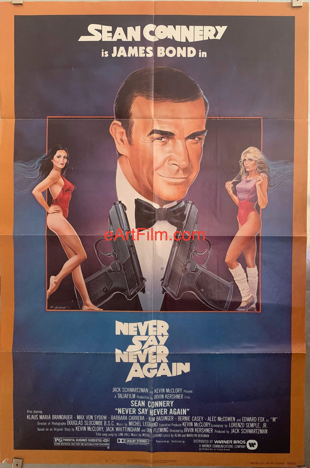 eArtFilm.com U.S One Sheet (27"x41") Never Say Never Again Sean Connery is James Bond 007! 1983 27x41