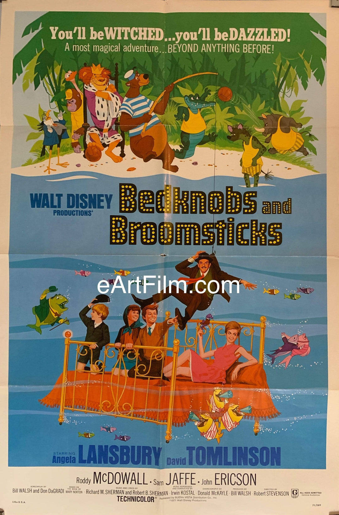 eArtFilm.com U.S One Sheet (27"x41")-Original-Vintage-Movie-Poster Bedknobs and Broomsticks 1971 27x41 Original U.S One Sheet Walt Disney