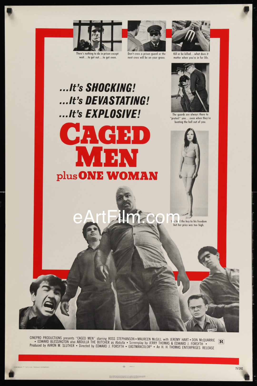 eArtFilm.com U.S One Sheet (27"x41")-Original-Vintage-Movie-Poster I'm Gonna Get You Elliott Boy-Caged Men Plus One Woman 1971 27x41 prison thriller