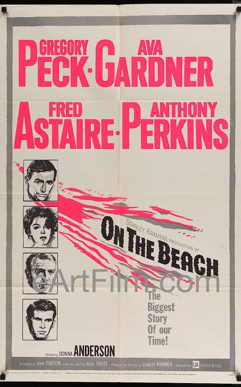 eArtFilm.com U.S One Sheet (27"x41")-Original-Vintage-Movie-Poster On The Beach-Anthony Perkins-Fred Astaire-Ava Gardner-Gregory Peck-1959-27x41