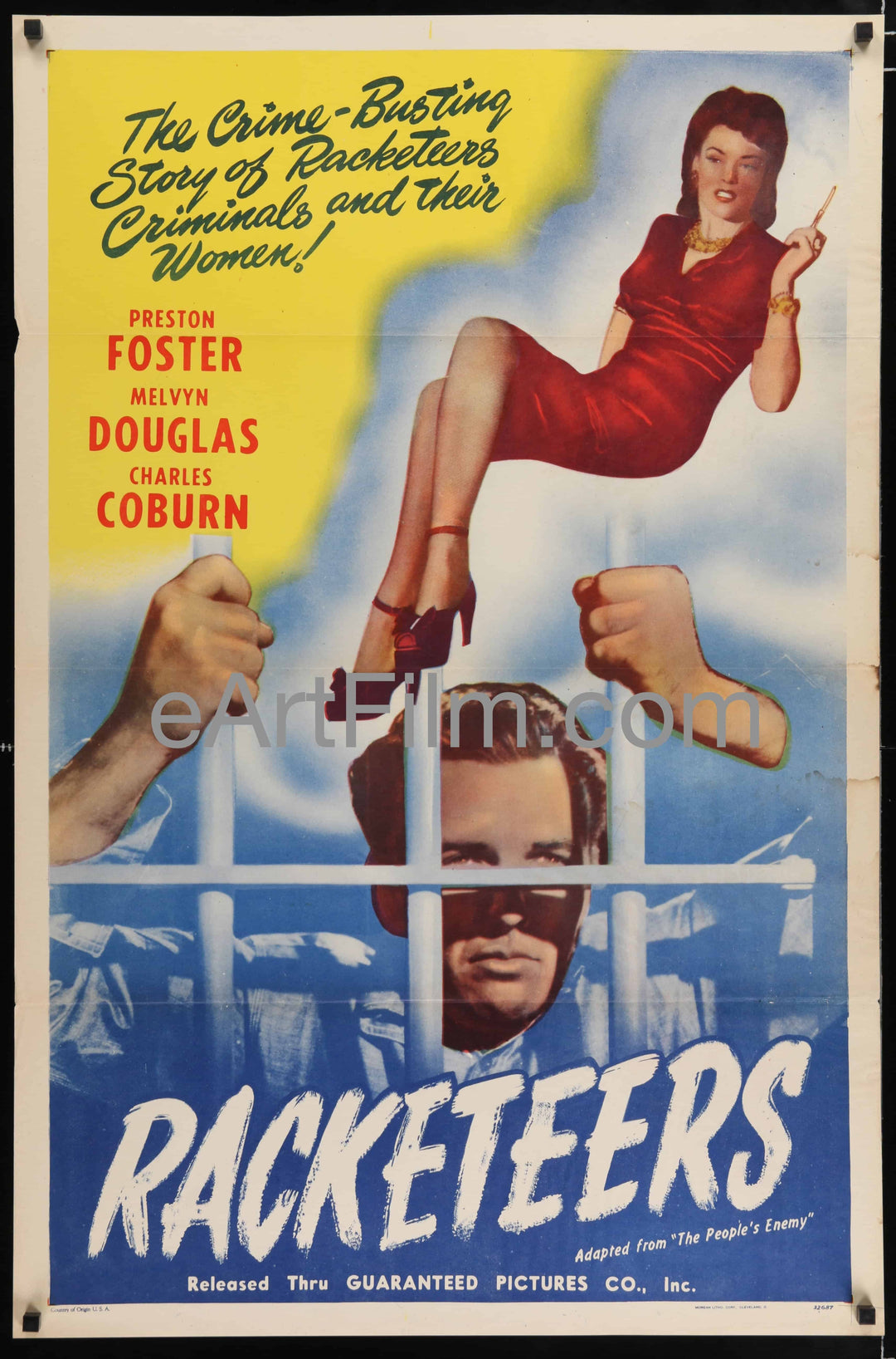 eArtFilm.com U.S One Sheet (27"x41") Racketeers aka The People's Enemy-Lila Lee-Preston Foster-Melvyn Douglas-1947-27X41
