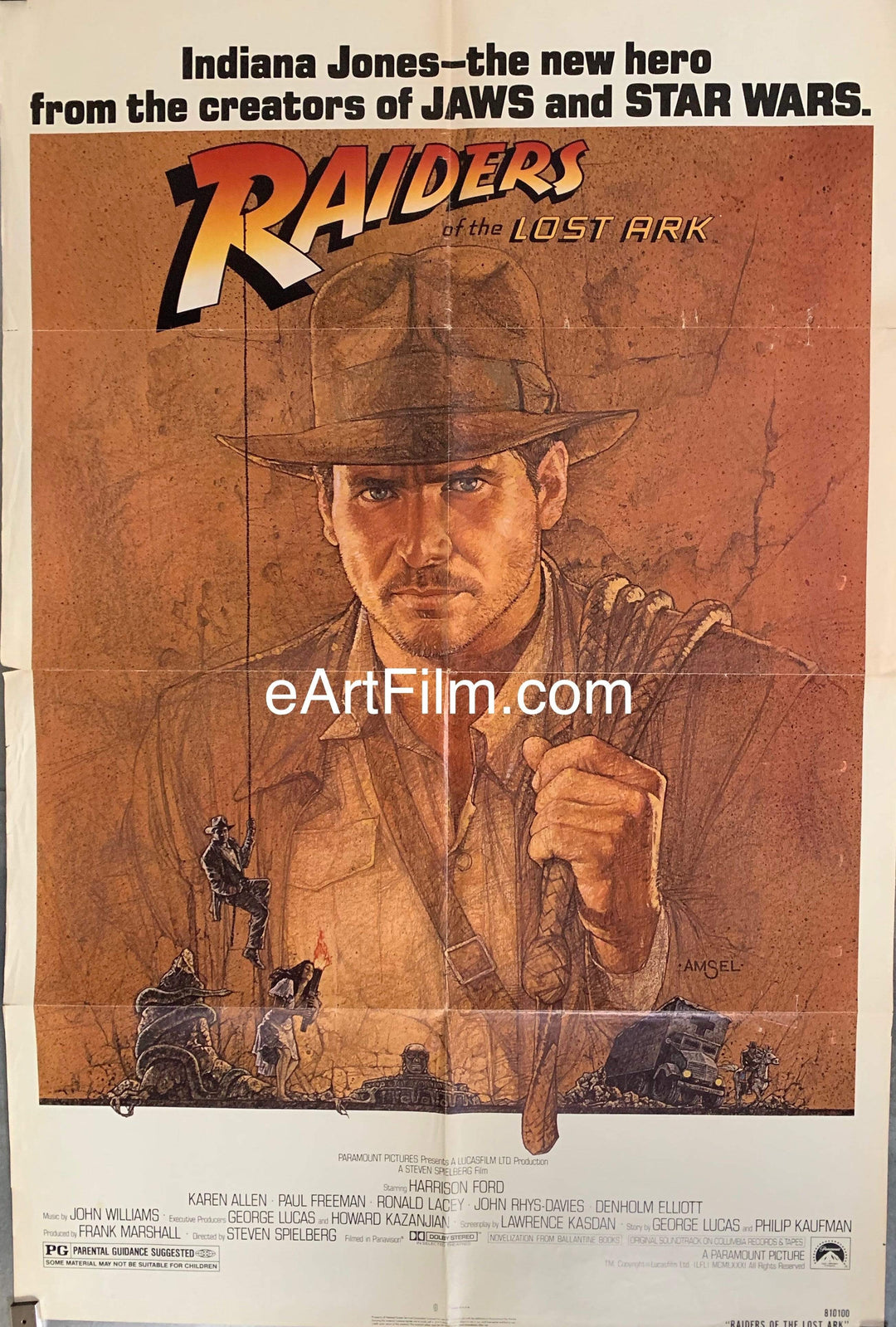 eArtFilm.com U.S One Sheet (27"x41") Raiders Of The Lost Ark 1981 27x41 Original U.S One Sheet