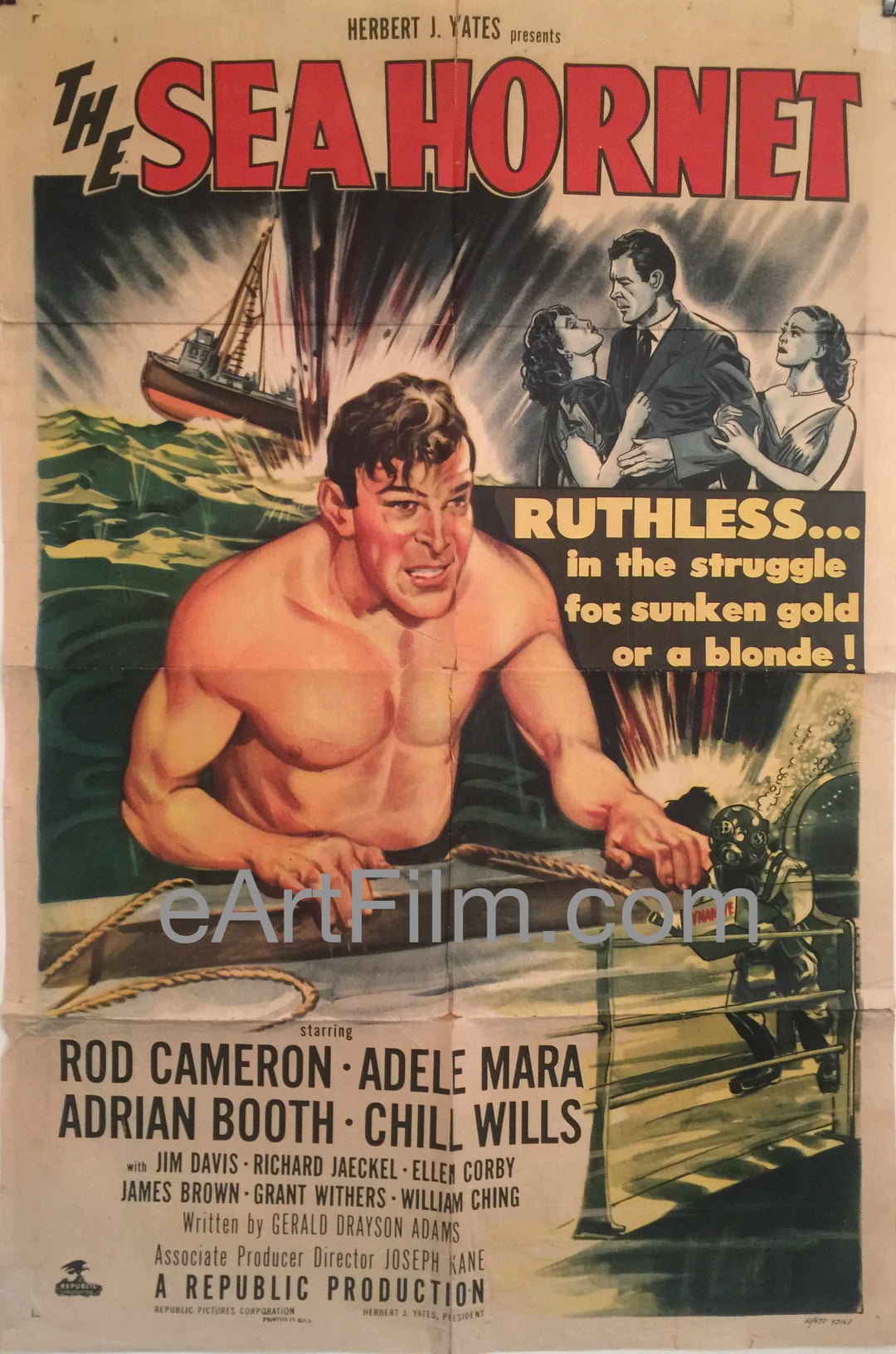 eArtFilm.com U.S One Sheet (27"x41") Sea Hornet-Rod Cameron-Chill Wills-Adele Mara-27x41-1951