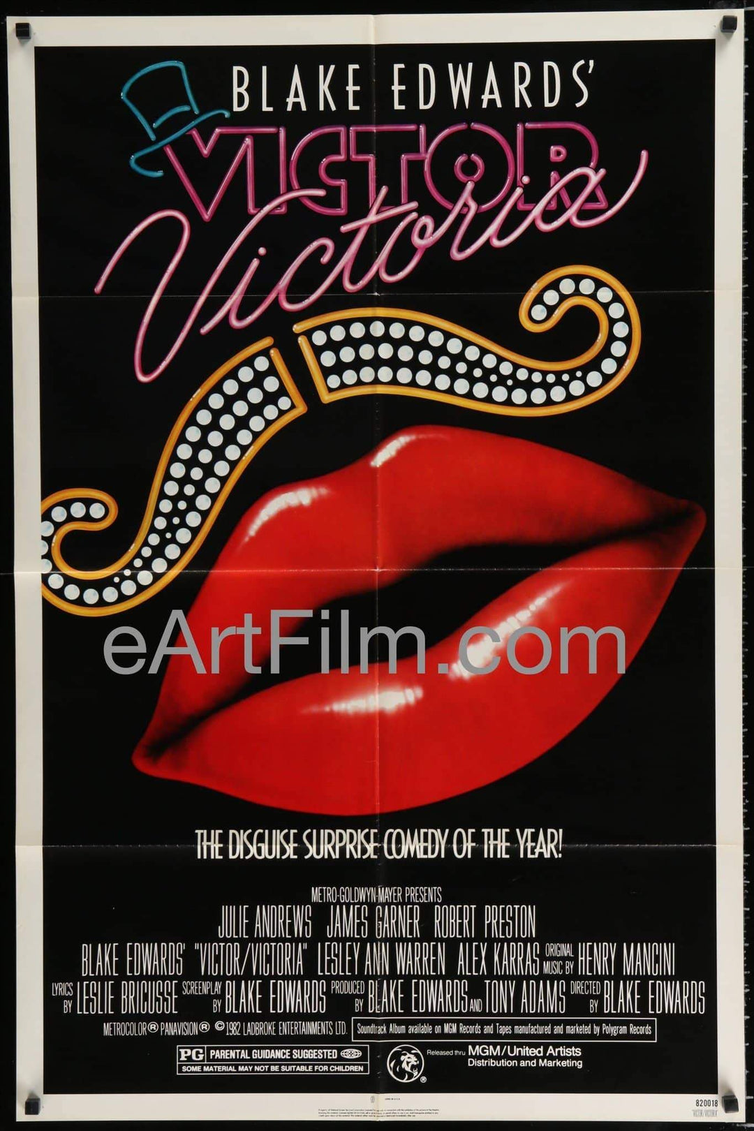 eArtFilm.com U.S One Sheet (27"x41") Victor Victoria-Julie Andrews-James Garner-Blake Edwards-Henry Mancini-27x41-1982