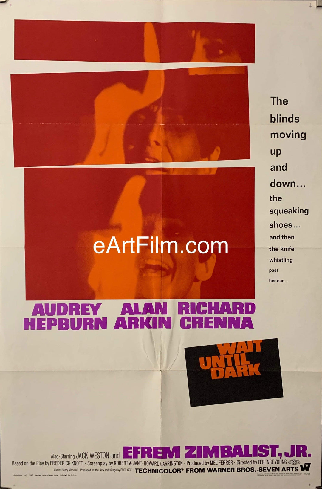 eArtFilm.com U.S One Sheet (27"x41") Wait Until Dark vintage movie poster 1967 27x41 Audrey Hepburn thriller