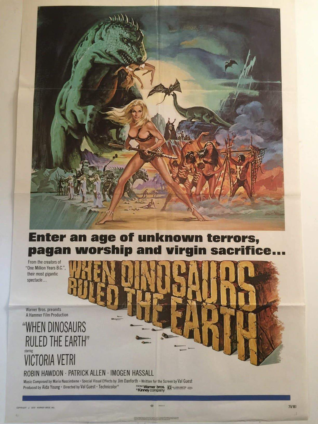 eArtFilm.com U.S One Sheet (27"x41") When Dinosaurs Ruled the Earth 1970 27x41 One Sheet Movie Poster United States
