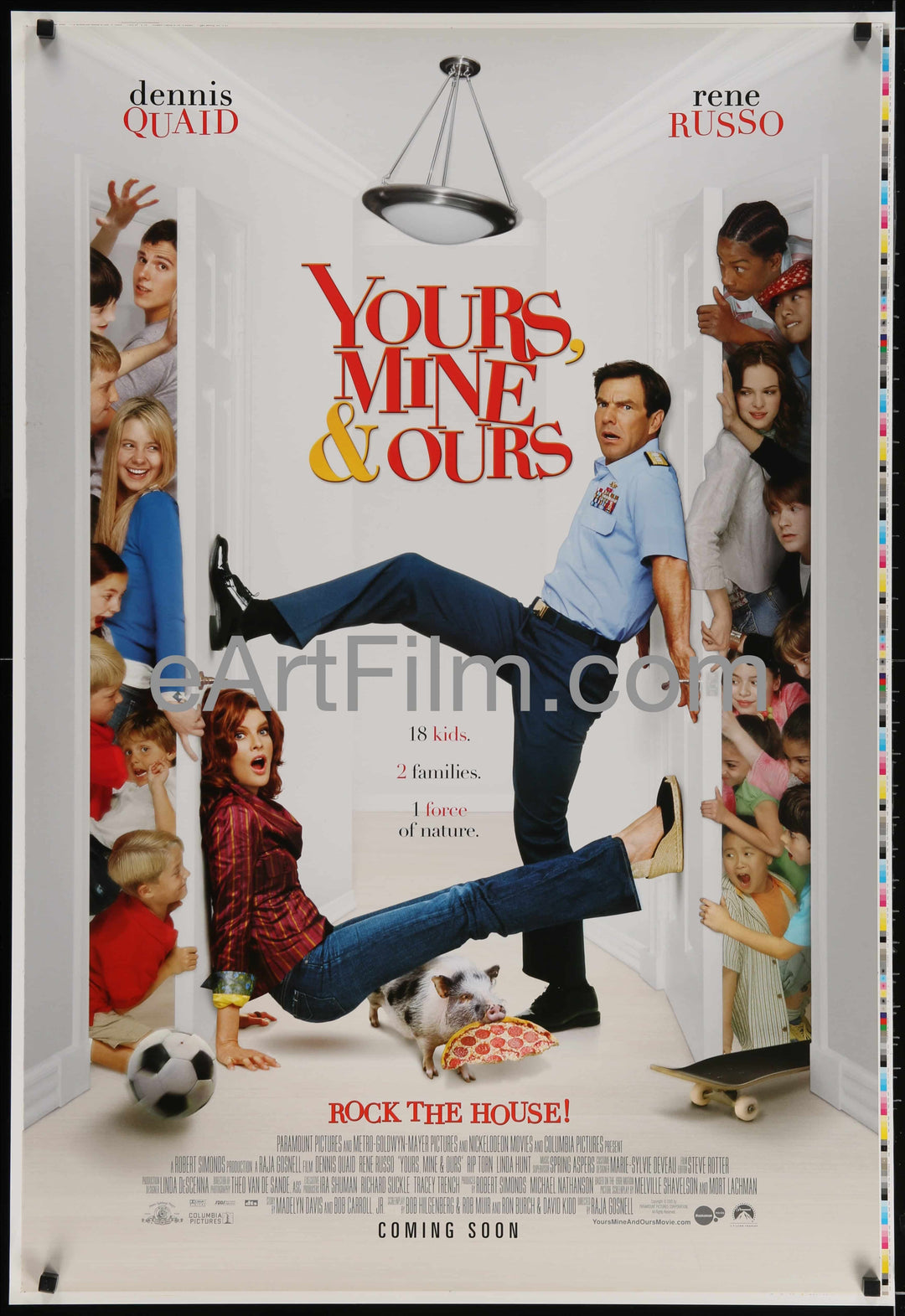 eArtFilm.com U.S Printer's Test One Sheet (28"x41') Yours, Mine & Ours rare original printers test movie poster Dennis Quaid 2005