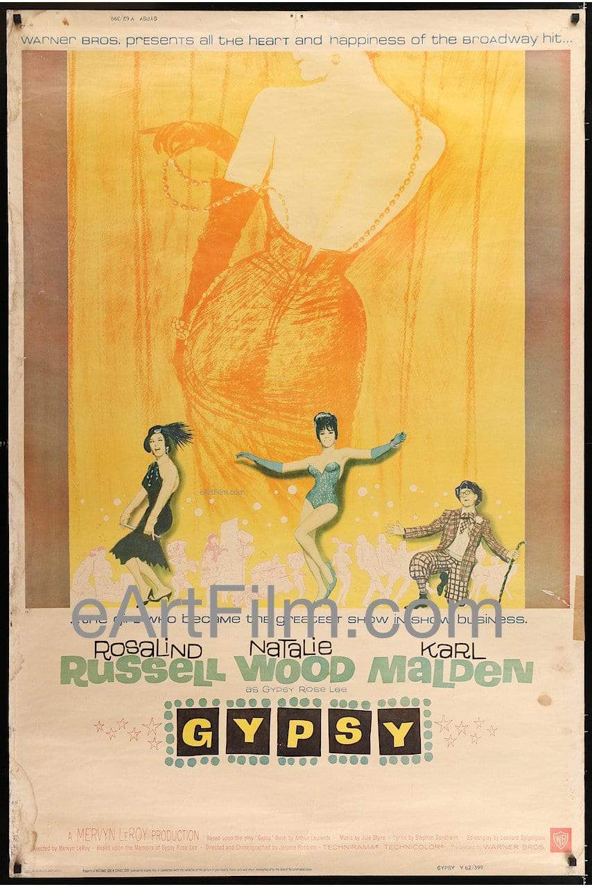 eArtFilm.com U.S Style Y 40"x60" poster Gypsy-Rosalind Russell-Natalie Wood-Karl Malden-1962-40"x60"-Unfolded
