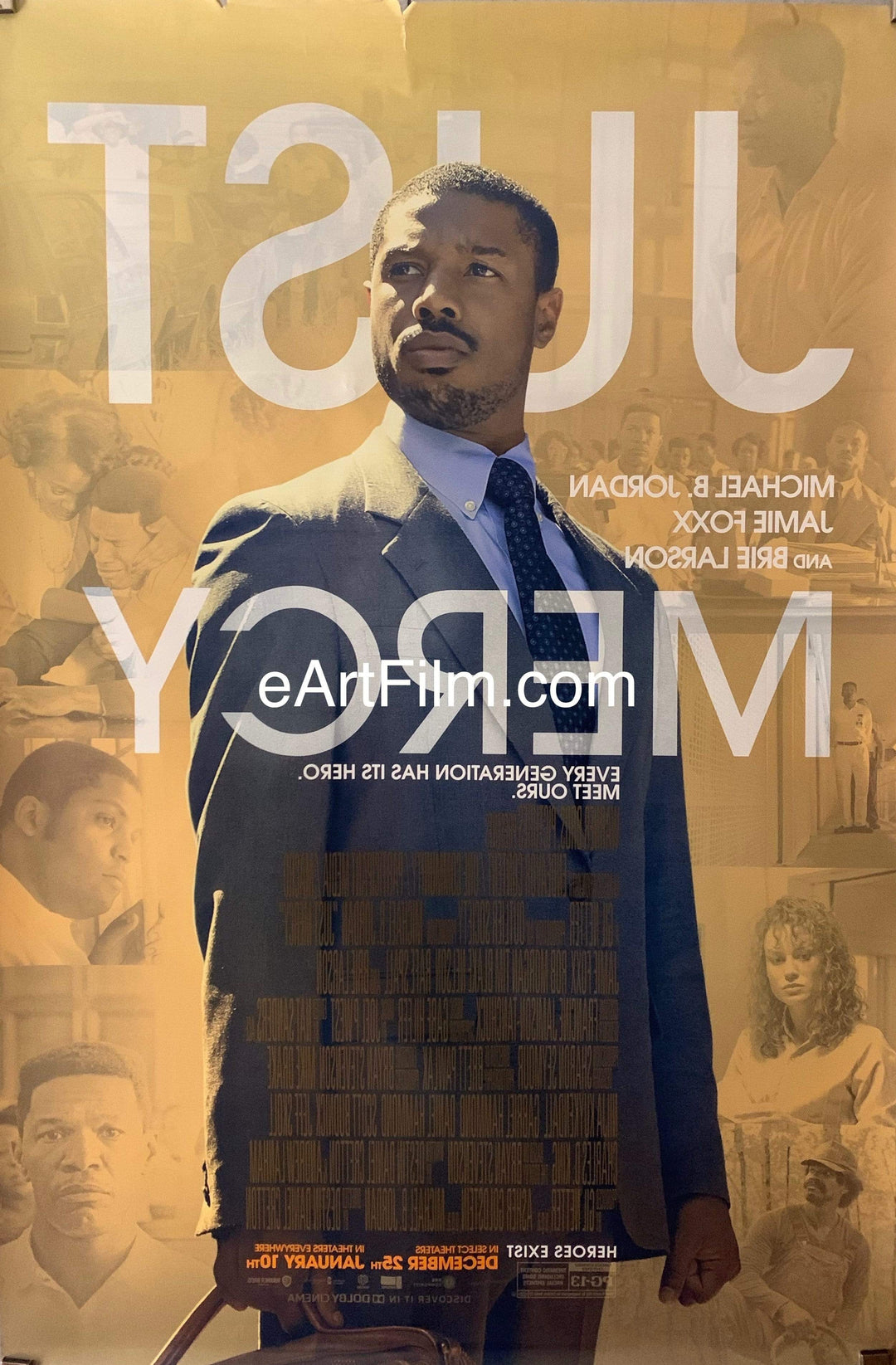 eArtFilm.com U.S Teaser One Sheet (27"x40") Double Sided Just Mercy original movie poster 2019 27x40 DS Michael B Jordan Jamie Foxx