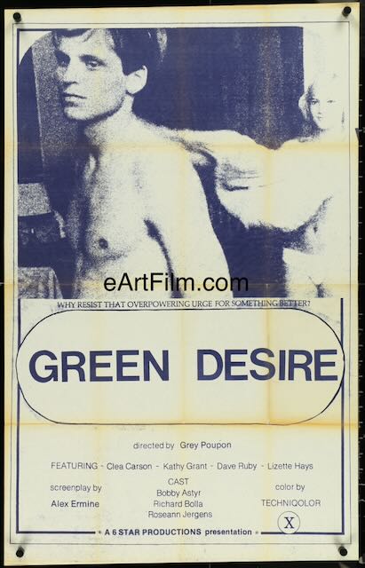 Green Desire 1970s Director Grey Poupon aka Richard Mailer sexploitation movie 23"x36"-X