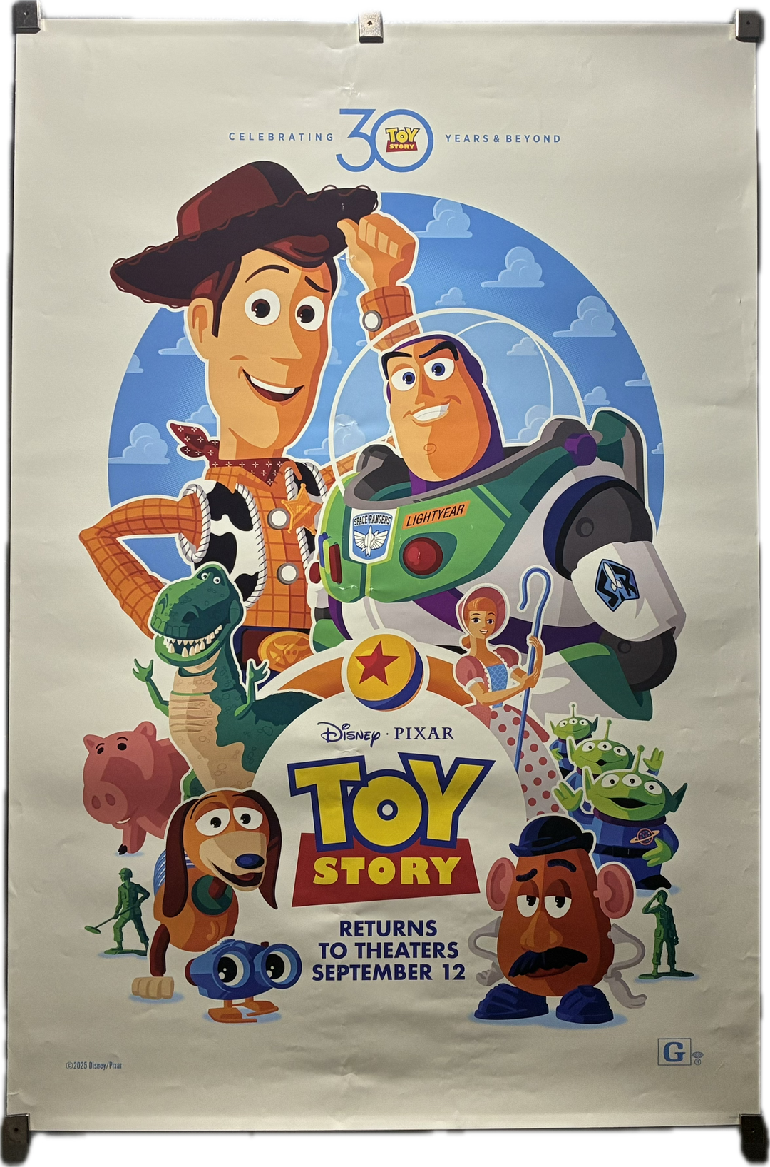 Toy Story (1995) Tom Hanks Tim Allen 30th anniversary re-release poster Unfolded 27x40
