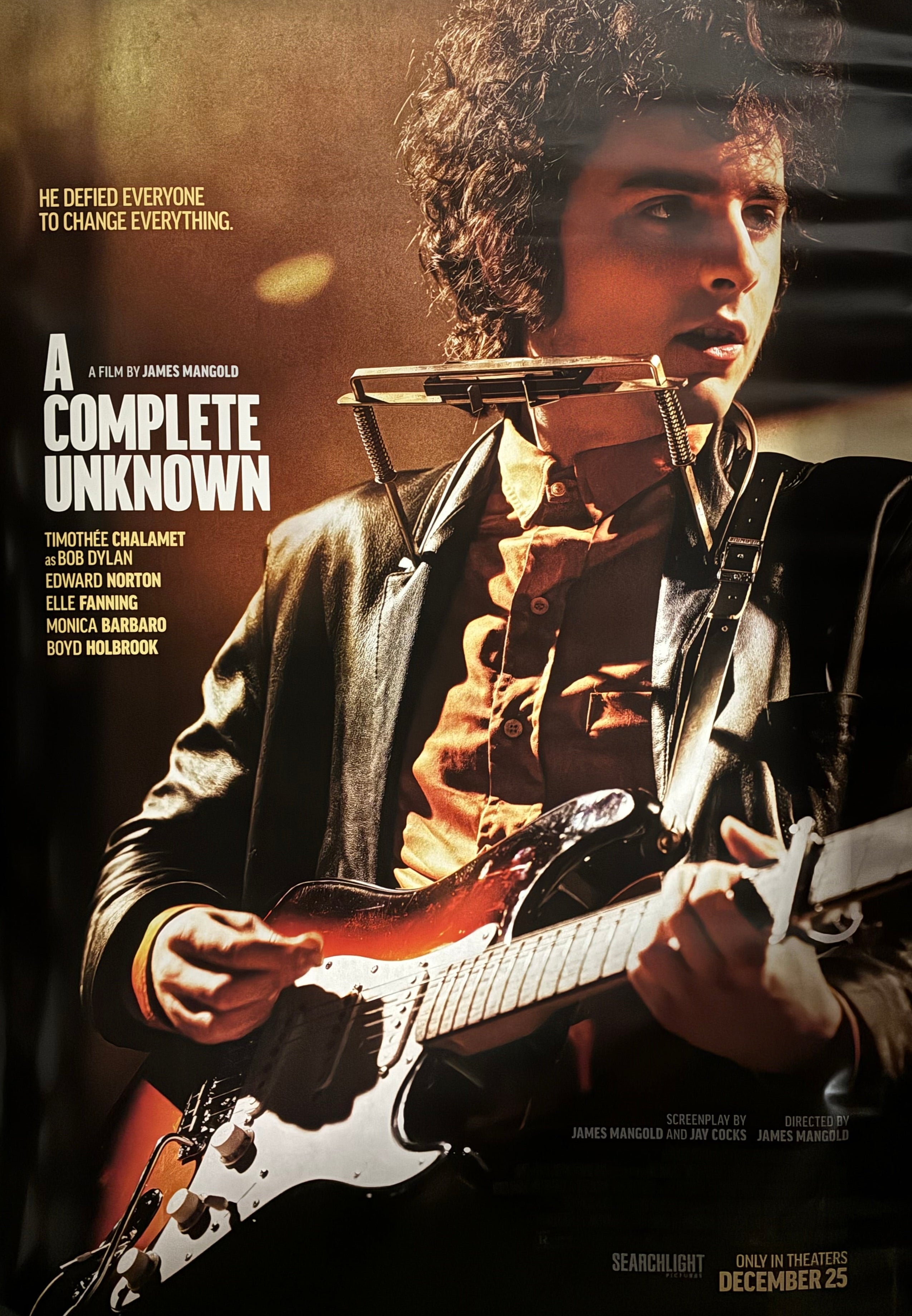 A Complete Unknown (2024) Timothee Chalamet Edward Norton Elle Fanning Advance 48x70 Unfolded